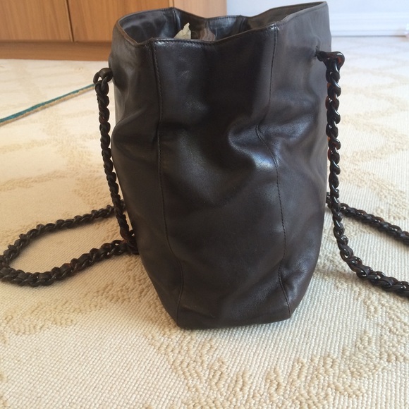 Prada Dark Brown Leather Bag with Leather Chain - Picture 2 of 6